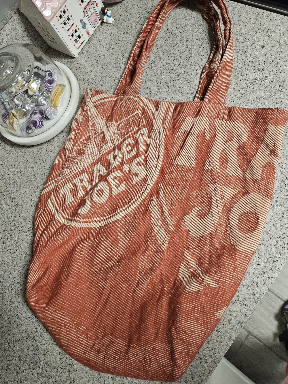 Trader Joe's Red Canvas Logo Tote